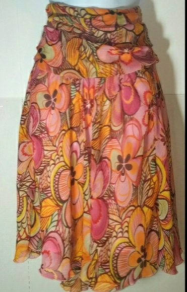 Nine & Company Ladies Skirt 8 Floral Multicolored - Picture 4 of 6